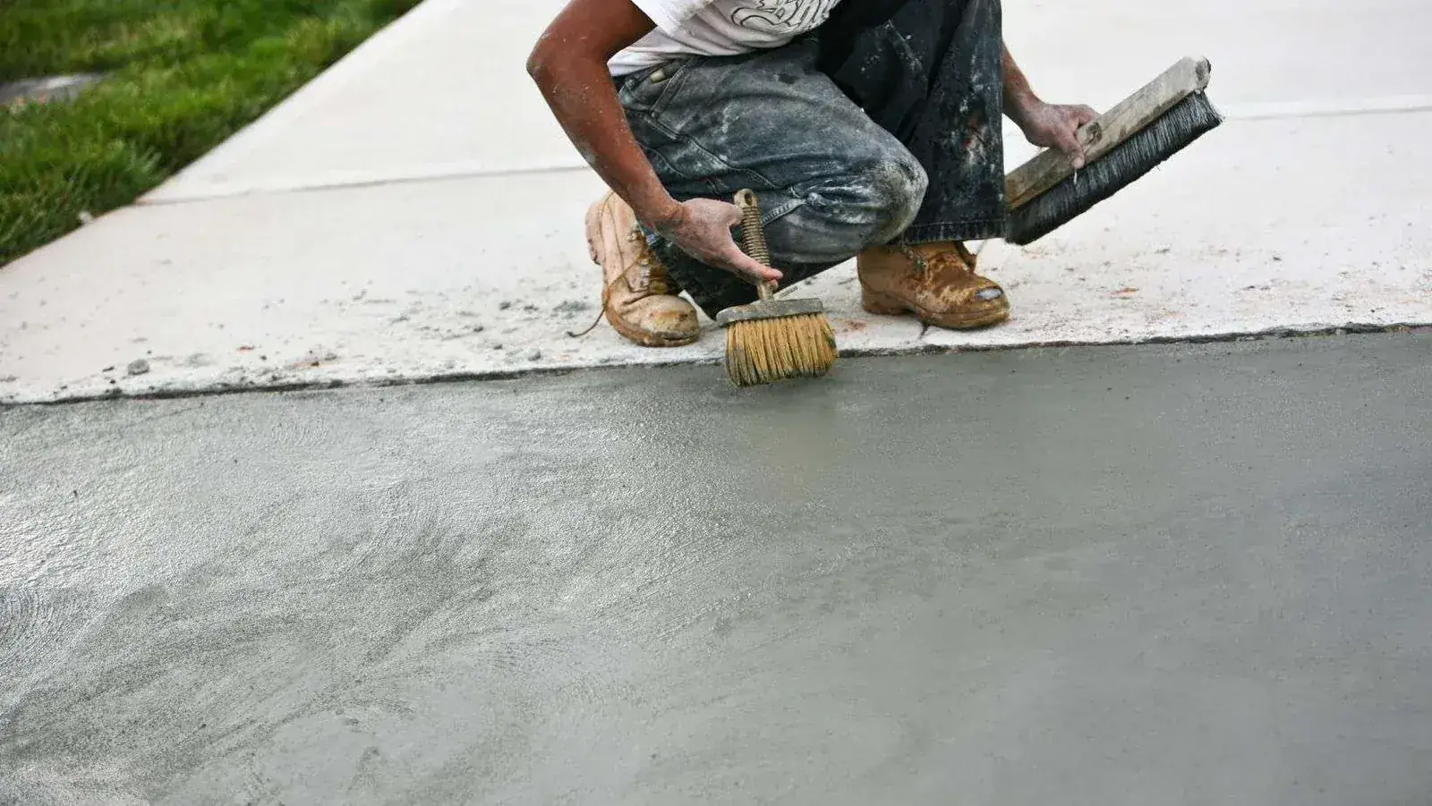 Concrete leveling project in progress